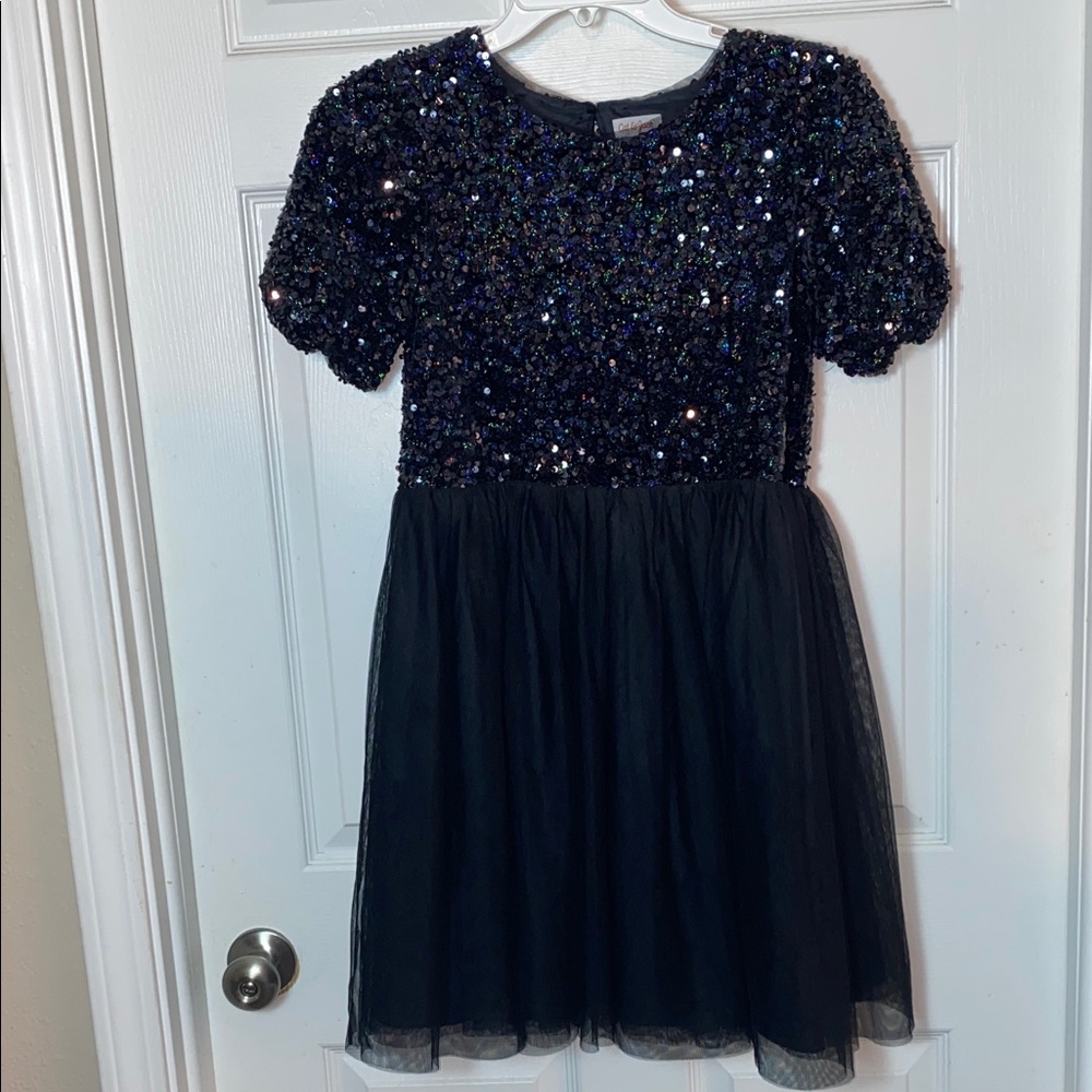 Cat & Jack Girls Glittery Black  Dress Special Event Music Recital Sequin XL
